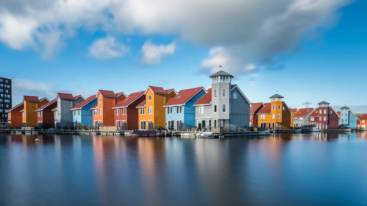Huisjes, Reitdiephaven in Groningen, Harald Harms